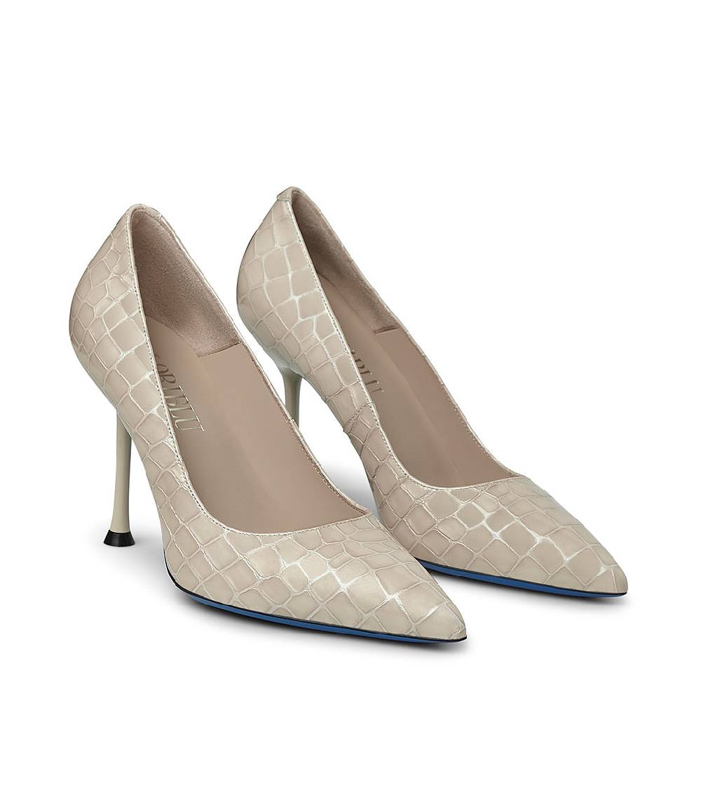 Loriblu Decollete in pelle testurizzata beige Promozione