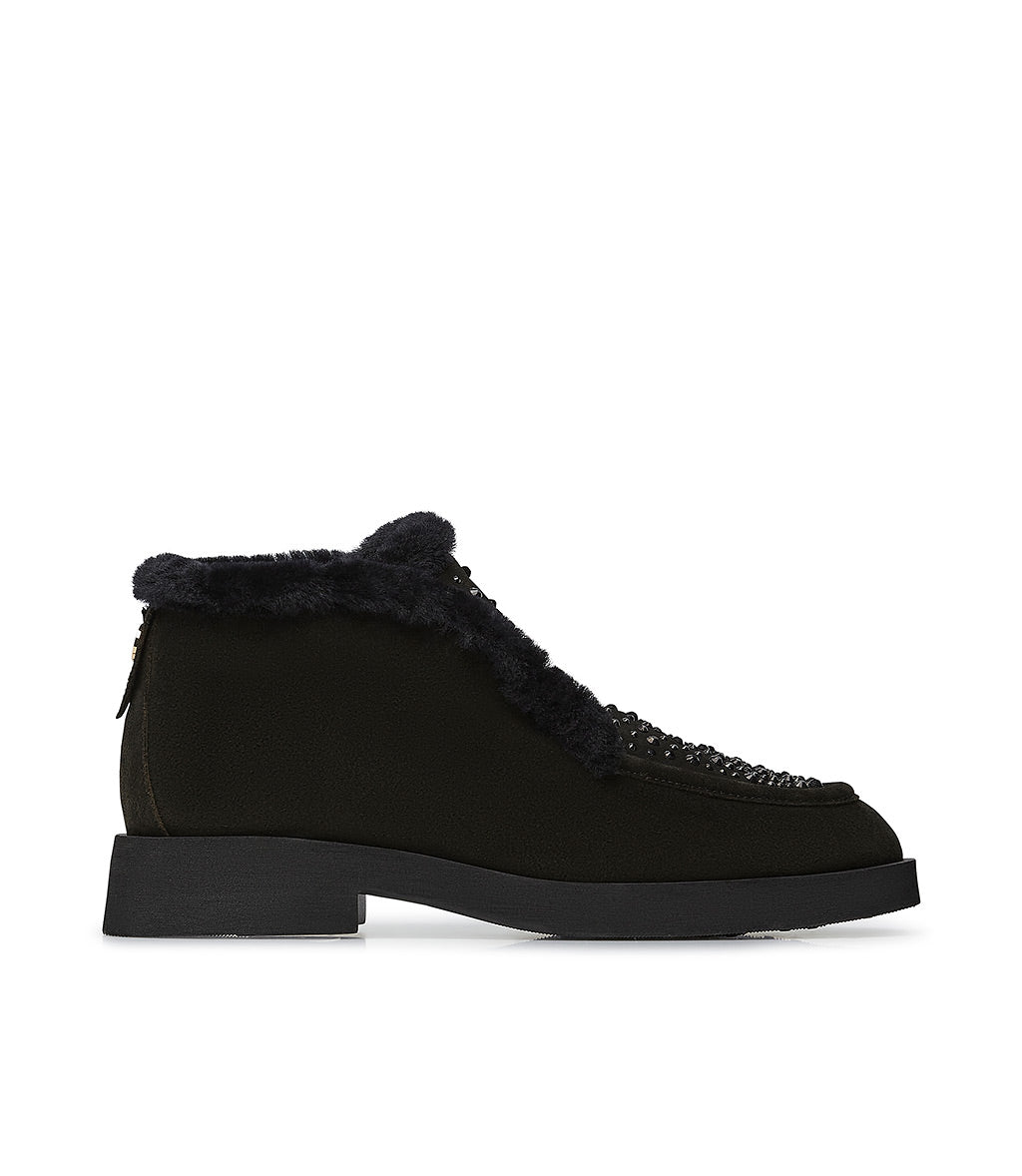 Loriblu Mocassini in pelle scamosciata e shearling nero Qualità Garantita