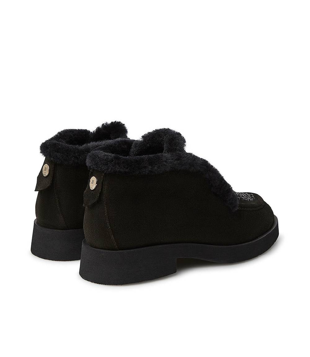 Loriblu Mocassini in pelle scamosciata e shearling nero Qualità Garantita