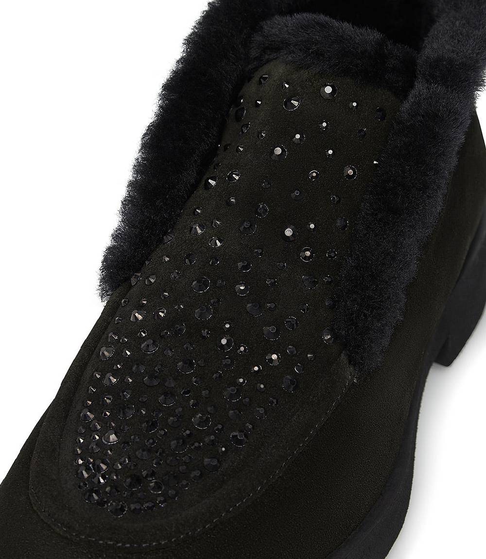 Loriblu Mocassini in pelle scamosciata e shearling nero Qualità Garantita