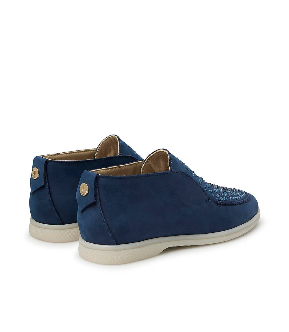 Loriblu Mocassini in pelle blu con cristalli Offerta
