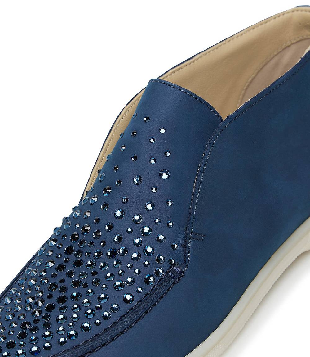 Loriblu Mocassini in pelle blu con cristalli Offerta