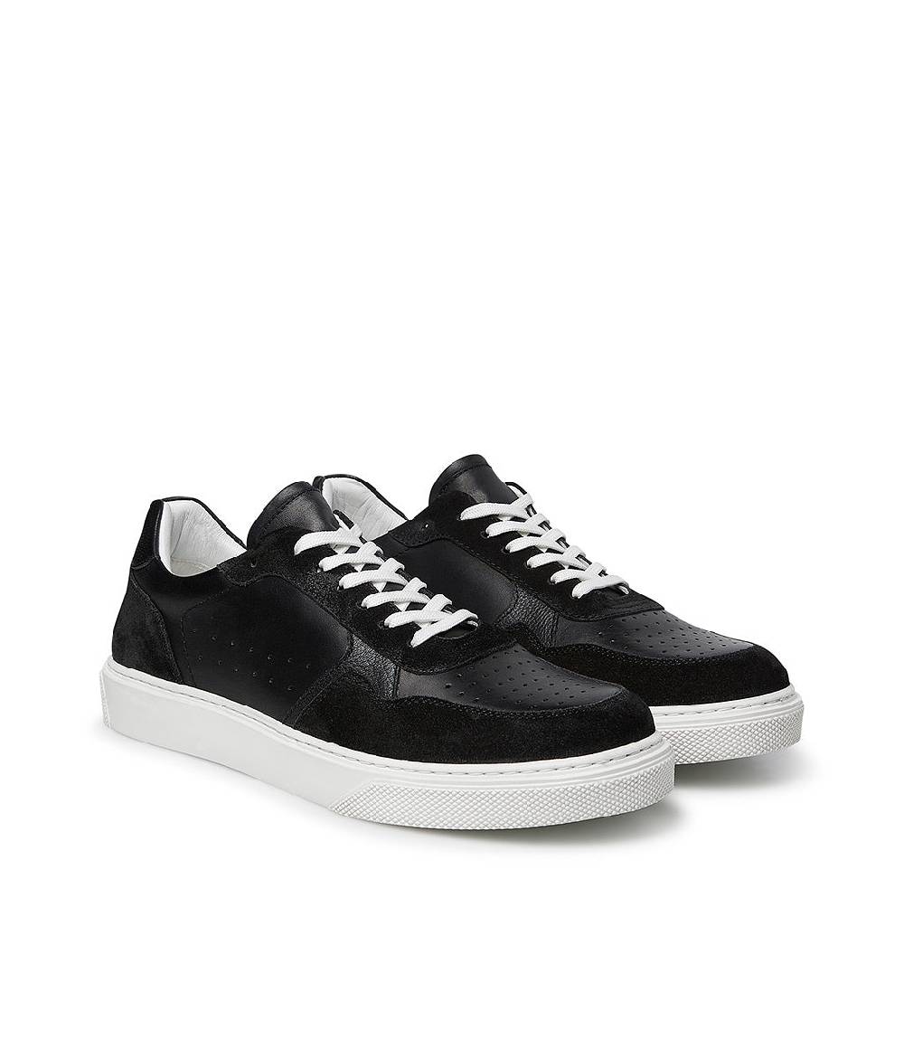 Loriblu Sneaker in pelle e camoscio nero Hotsell