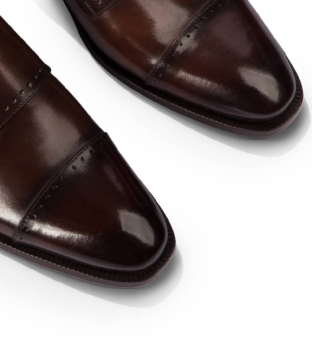 Loriblu Monk strap in pelle marrone brogue Negozi Online