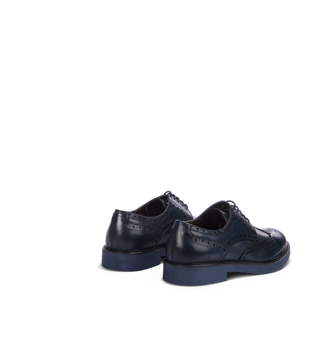 Loriblu Derby in pelle brogue blu Fino Al -60%