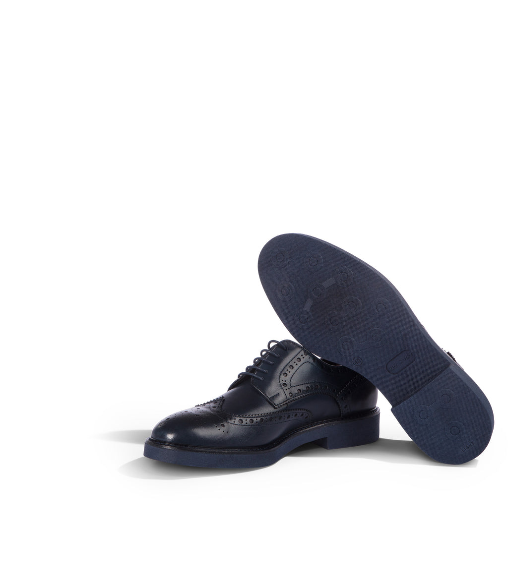 Loriblu Derby in pelle brogue blu Fino Al -60%