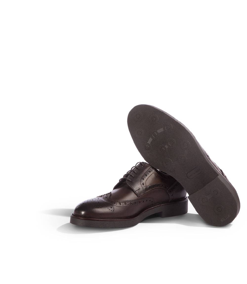 Loriblu Derby in pelle brogue marrone Prezzo Ridotto