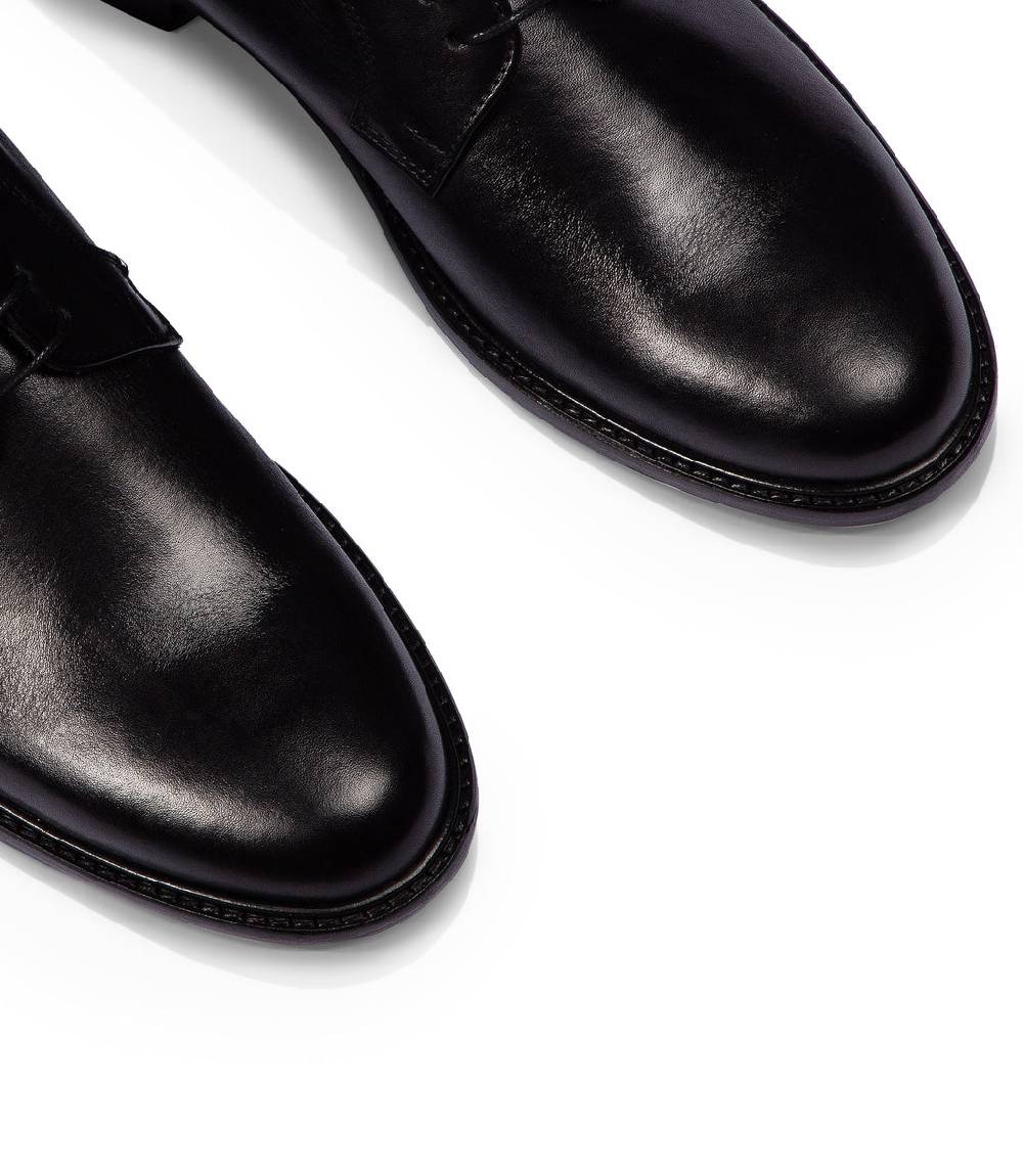Loriblu Stringate derby in pelle nera Vendita Calda