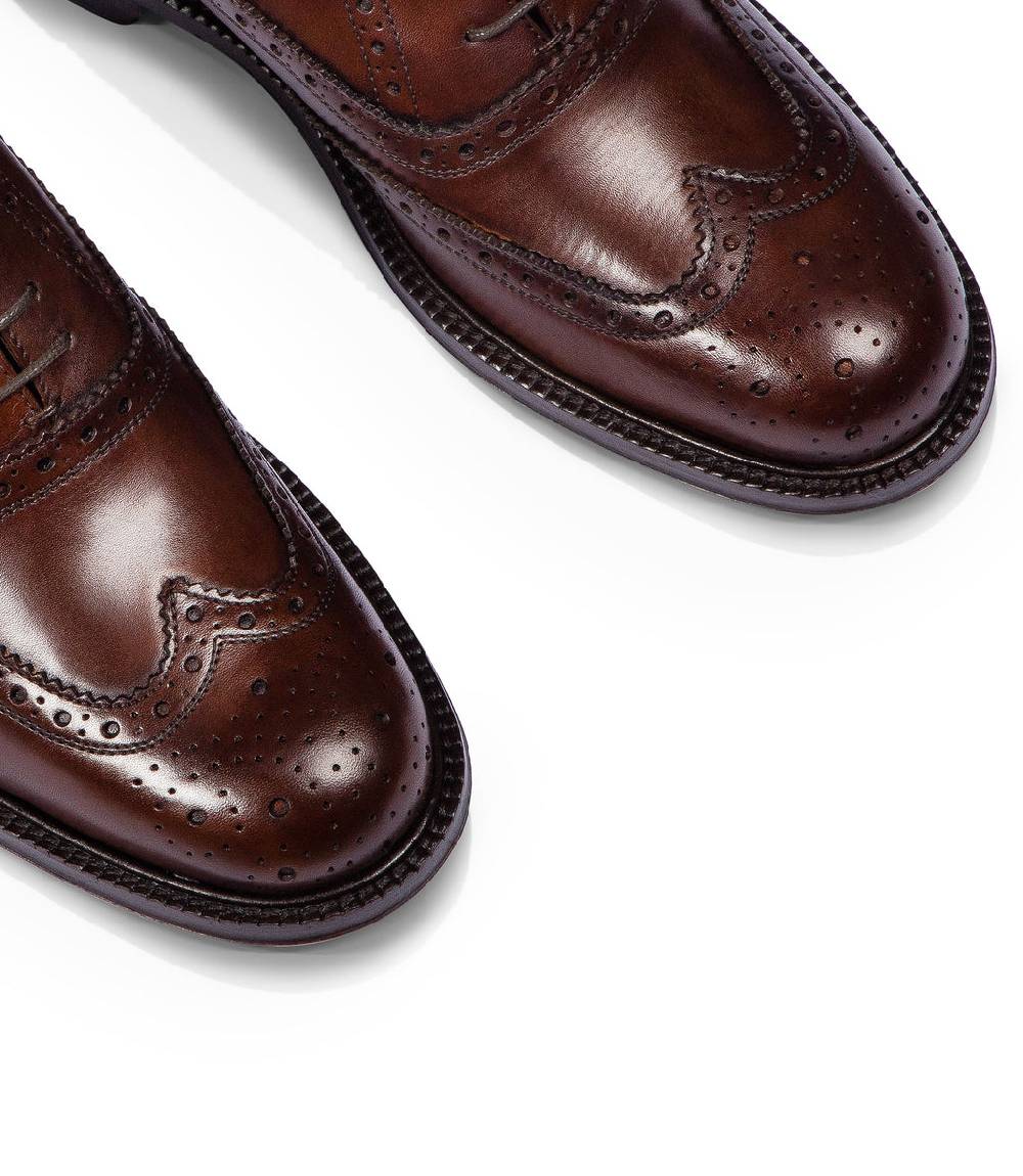 Loriblu Stringate oxford in pelle brogue marrone Saldi