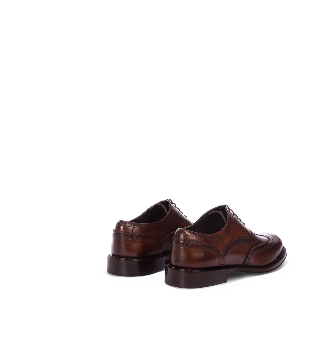 Loriblu Stringate oxford in pelle brogue marrone Saldi