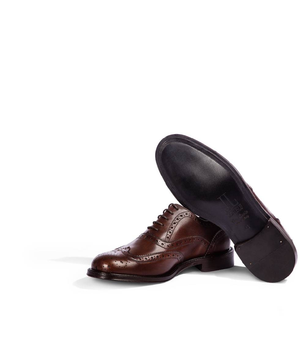 Loriblu Stringate oxford in pelle brogue marrone Saldi