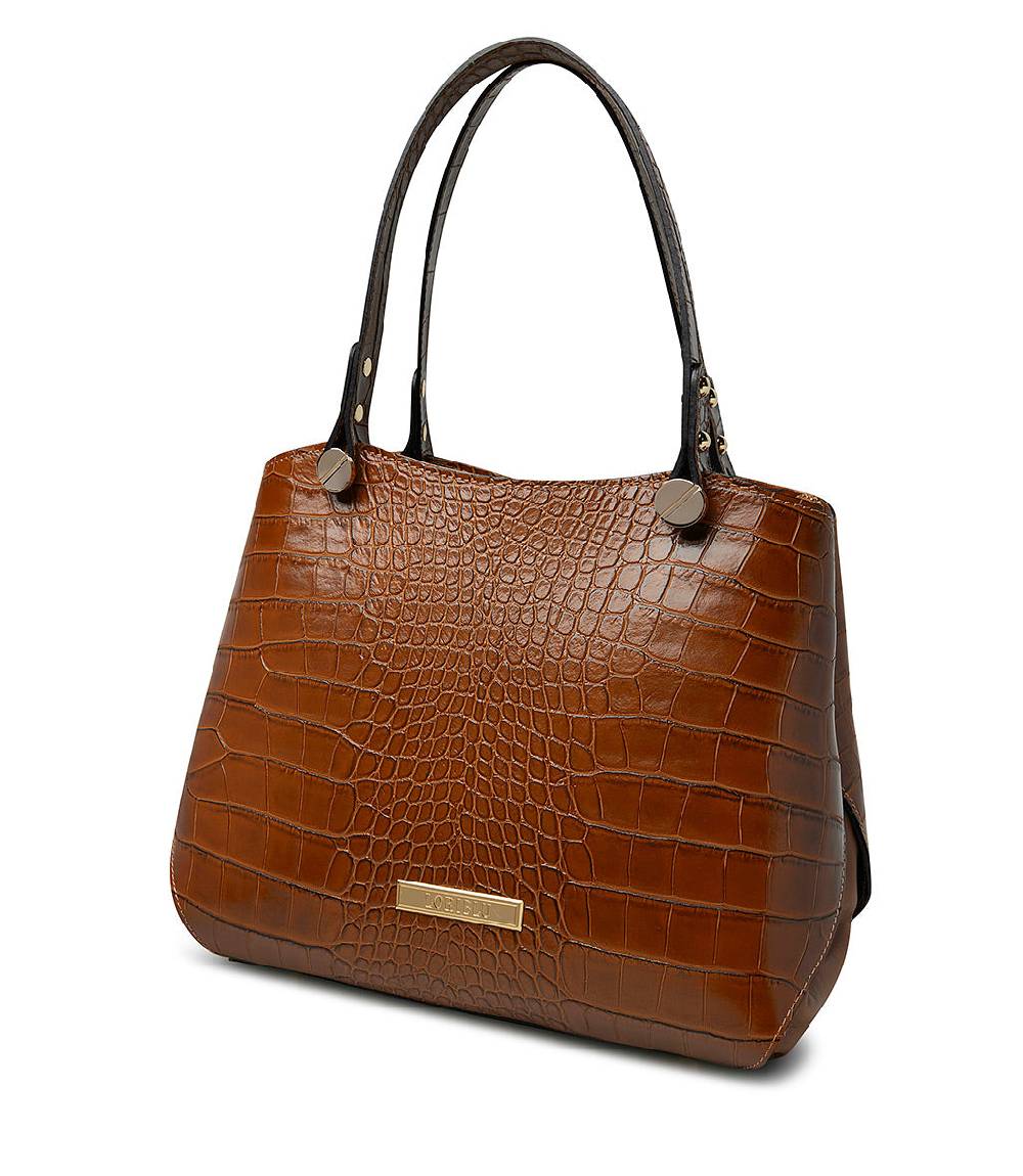 Loriblu Borsa tote cuoio in pelle stampa cocco Offerte