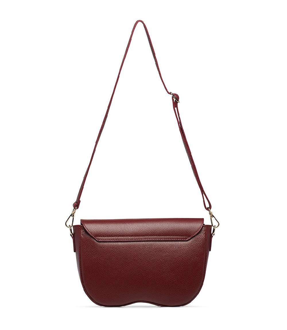 Loriblu Borsa a tracolla in pelle rosso scuro testurizzata Vendite Flash