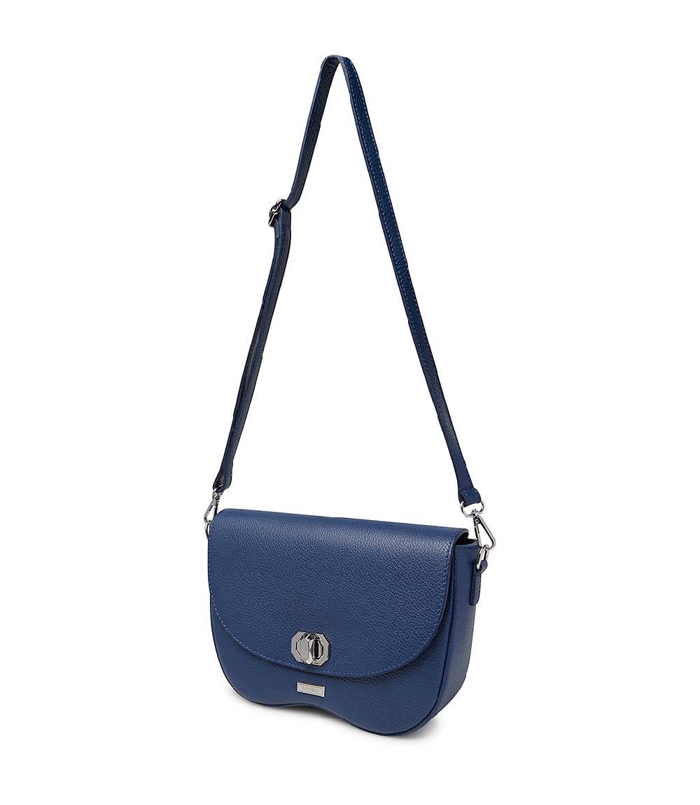 Loriblu Borsa a tracolla in pelle blu testurizzata Negozio