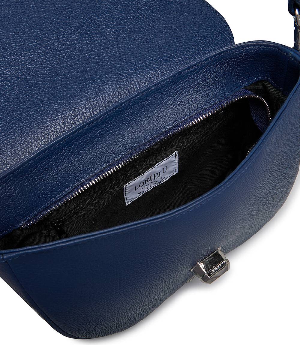 Loriblu Borsa a tracolla in pelle blu testurizzata Negozio