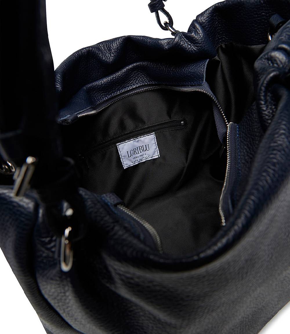 Loriblu Borsa in pelle martellata blu In Saldo