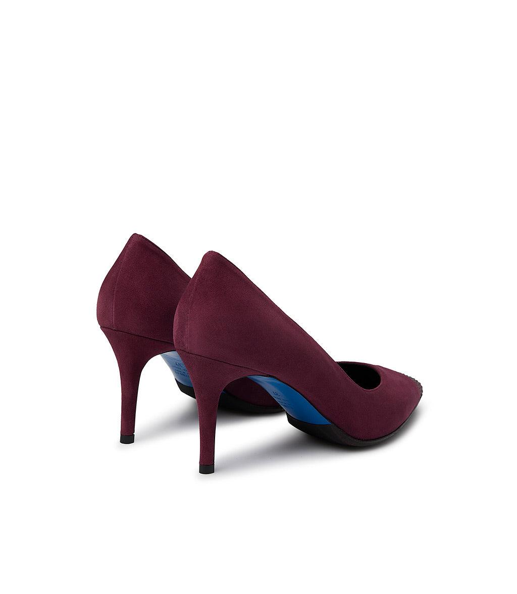 Loriblu Décolleté in camoscio borgogna con cristalli Italy