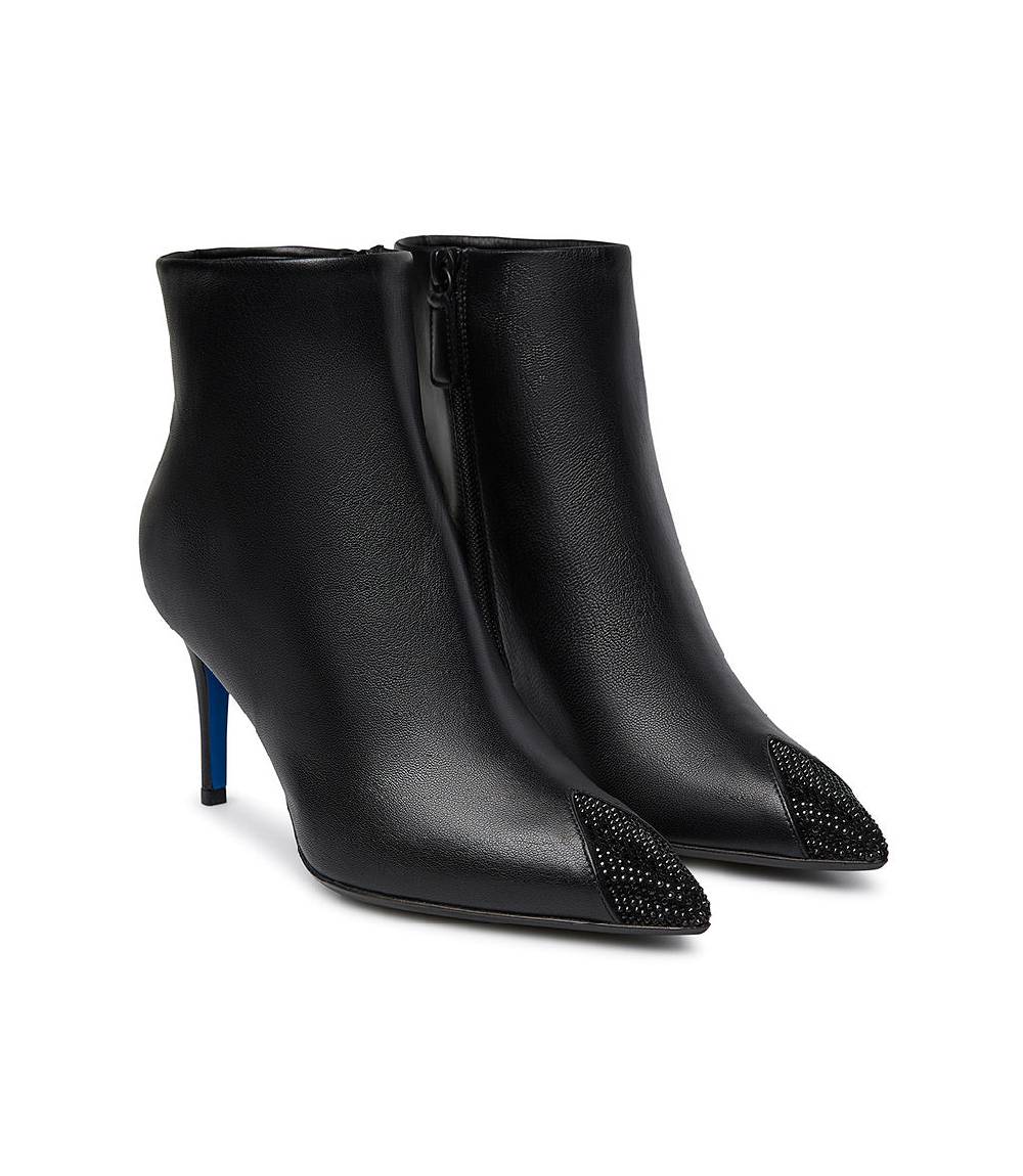 Loriblu Stivaletti in nappa nera con cristalli Nuovo