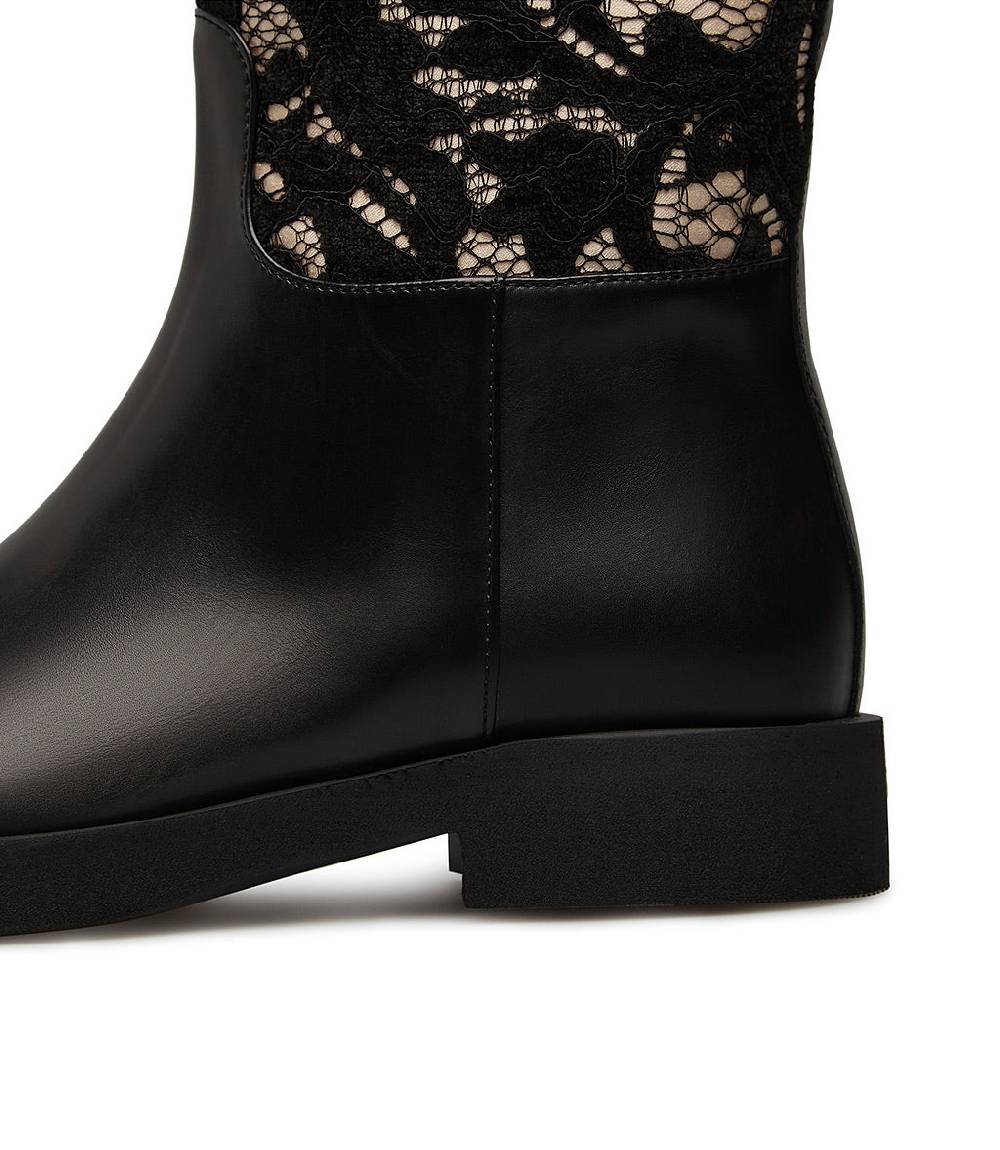 Loriblu Stivale in vitello nero e pizzo Promozione Limitata