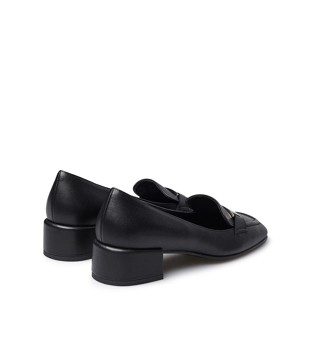 Loriblu Mocassini in nappa nera con placca logo Fino Al -60%