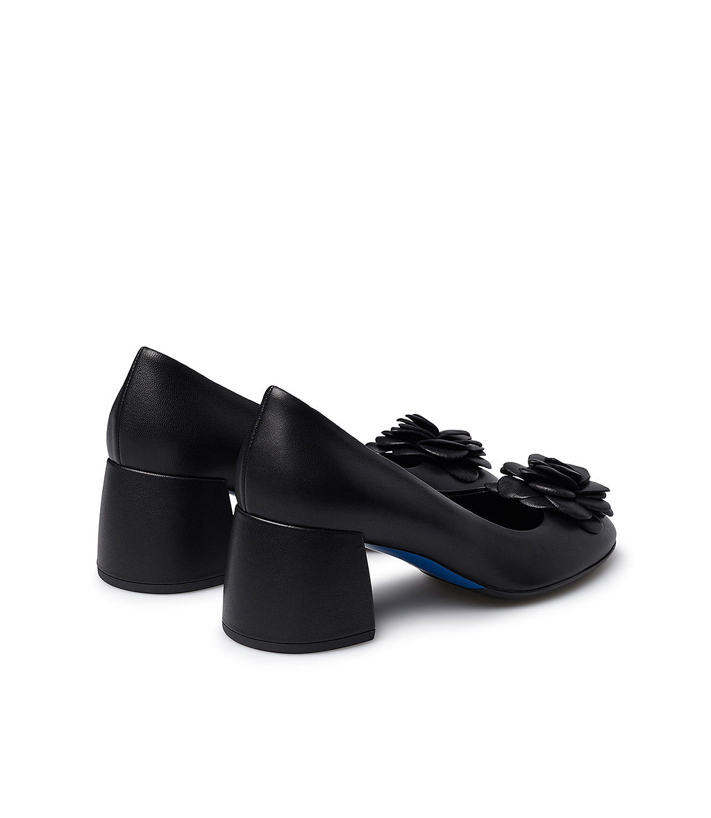 Loriblu Décolleté in nappa nera con fiore Offerta
