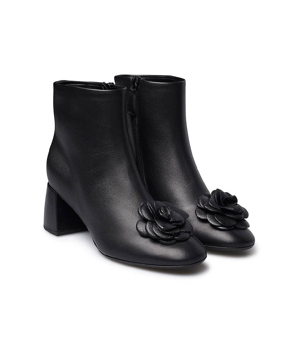 Loriblu Stivaletto in nappa nera con fiore Saldi