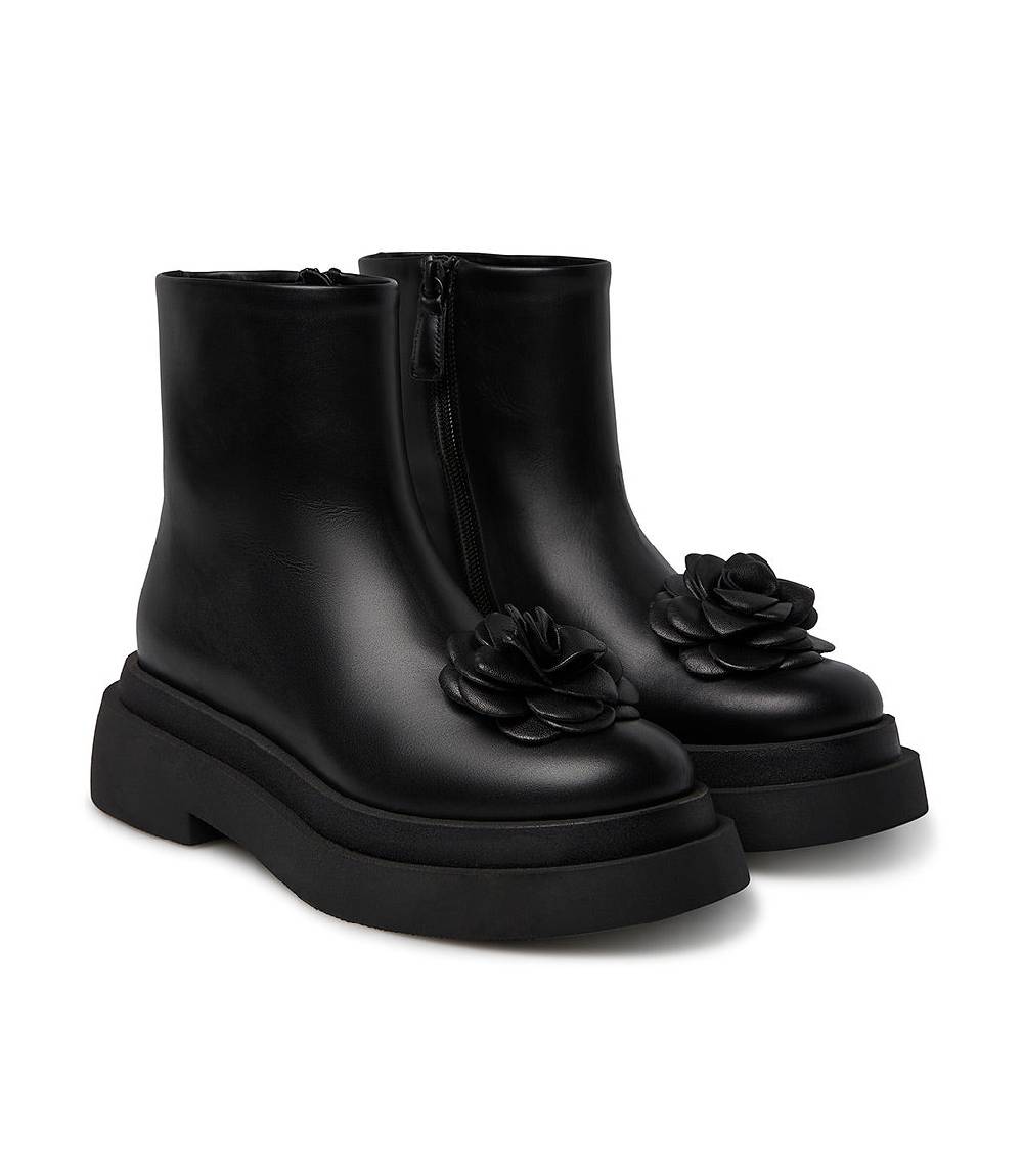 Loriblu Stivaletto in vitello nero con fiore Hotsell