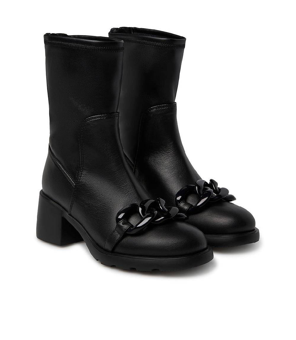 Loriblu Stivaletto in nappa nera con accessorio Vendita Economica