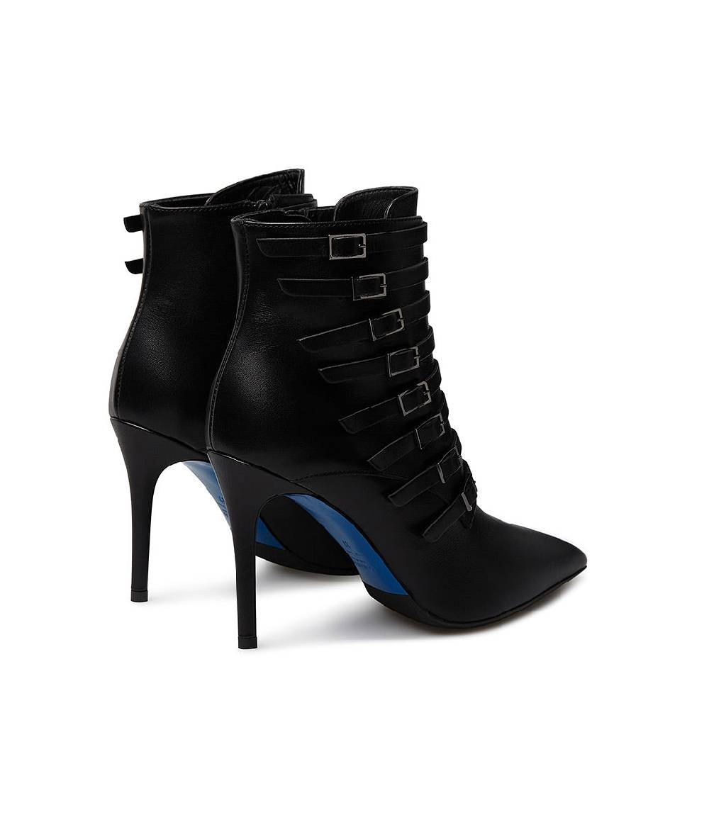 Loriblu Stivaletto in nappa nera con cinturini Vendite Flash