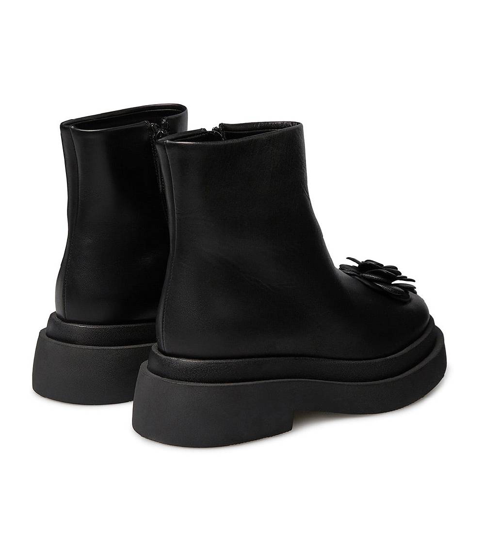 Loriblu Stivaletto in vitello nero con fiore In Saldo