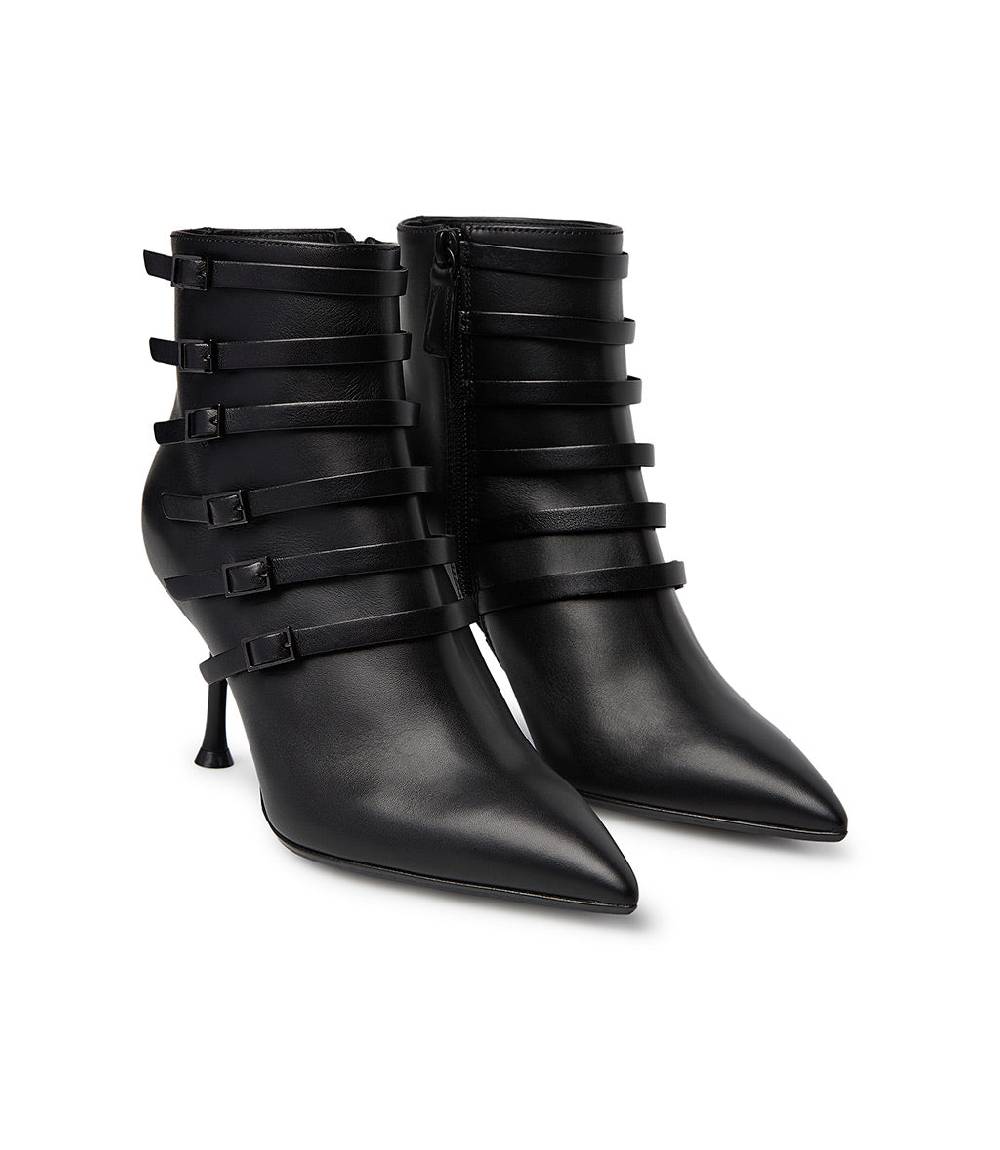 Loriblu Stivaletto in nappa nera con cinturini Italia