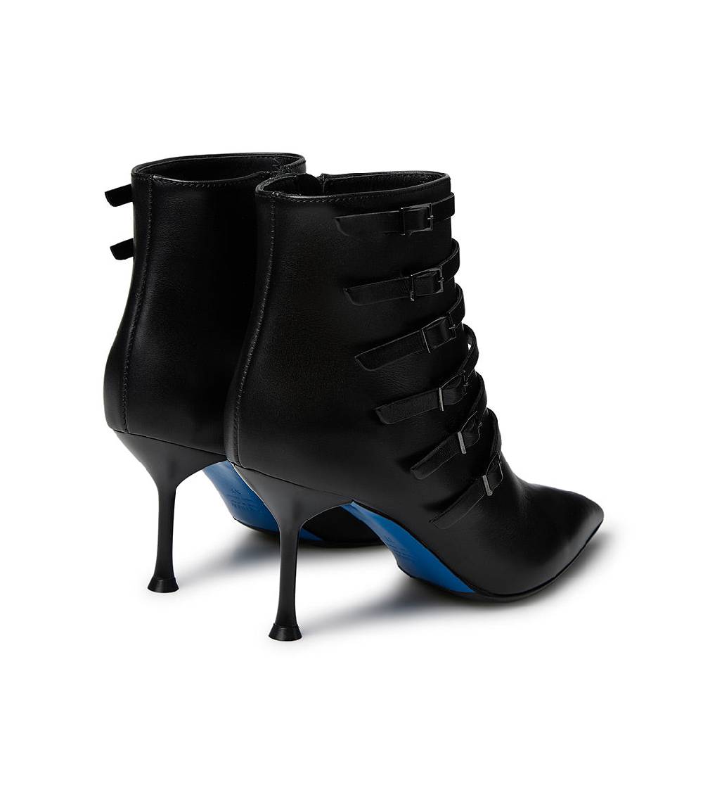 Loriblu Stivaletto in nappa nera con cinturini Italia