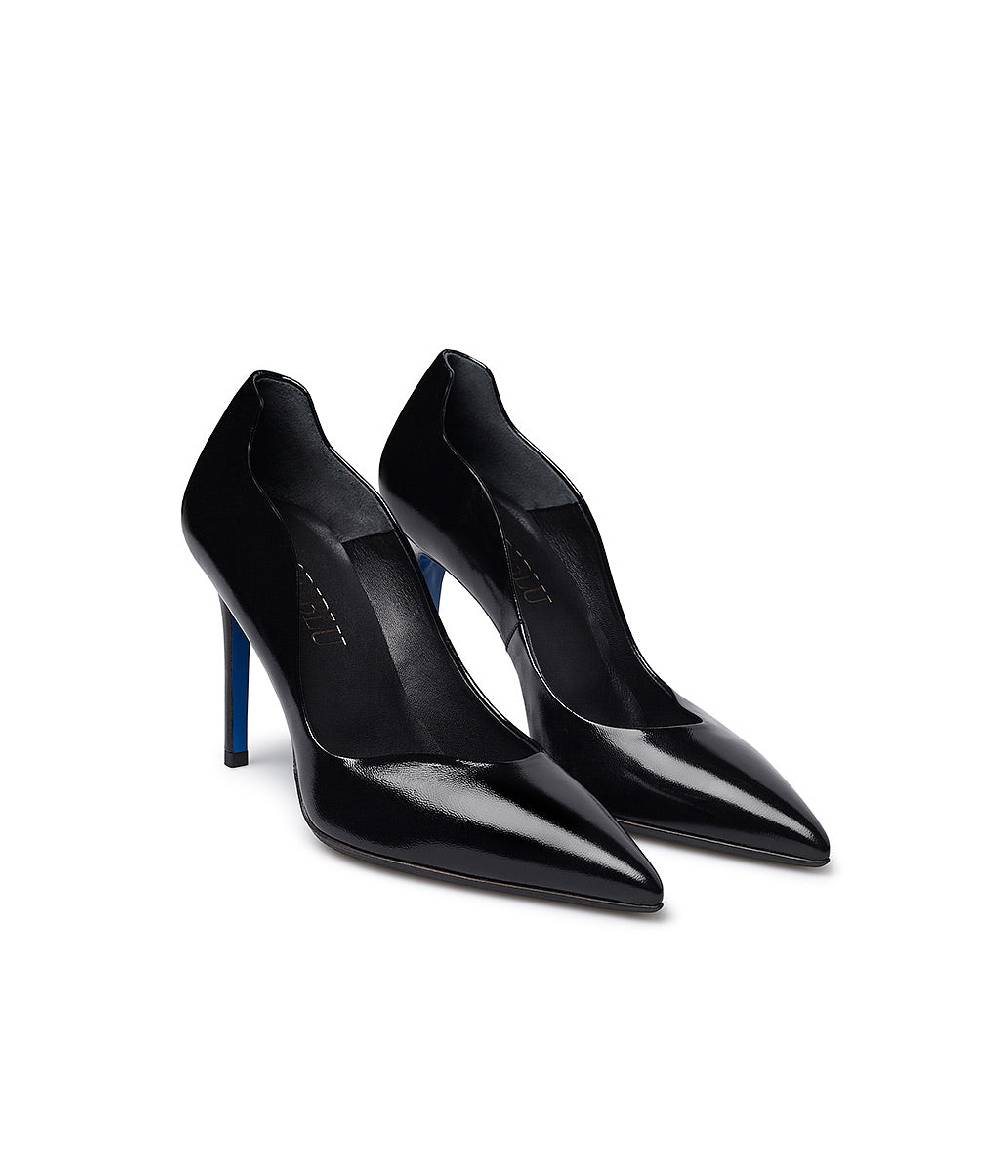 Loriblu Décolleté onda in pelle lucida nera 2025