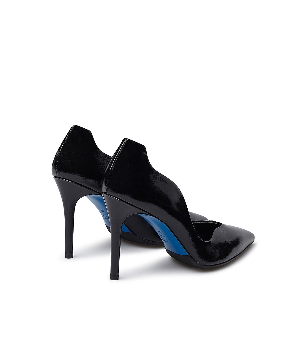 Loriblu Décolleté onda in pelle lucida nera 2025