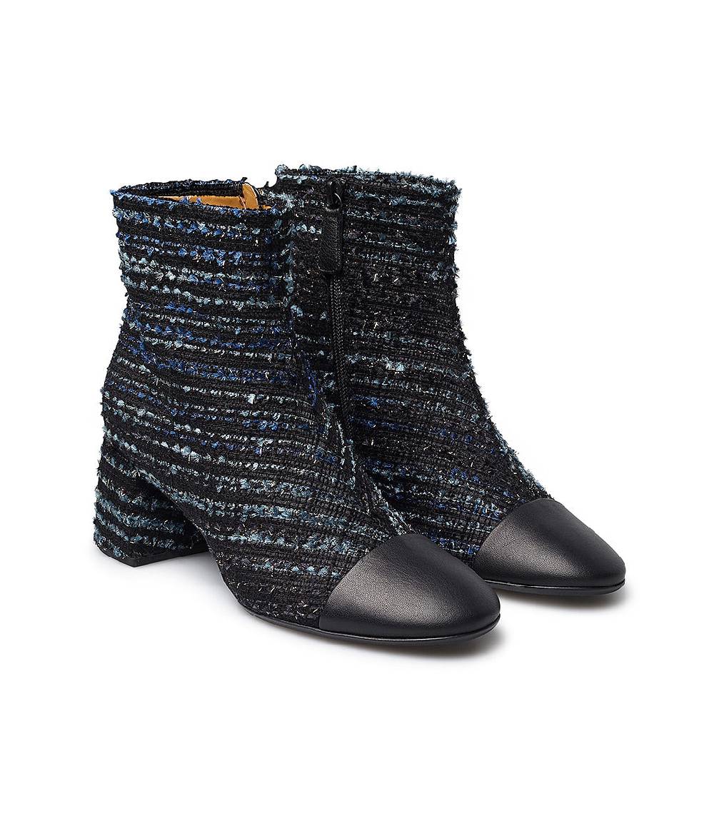 Loriblu Stivaletto in tessuto tweed e nappa blu Novità