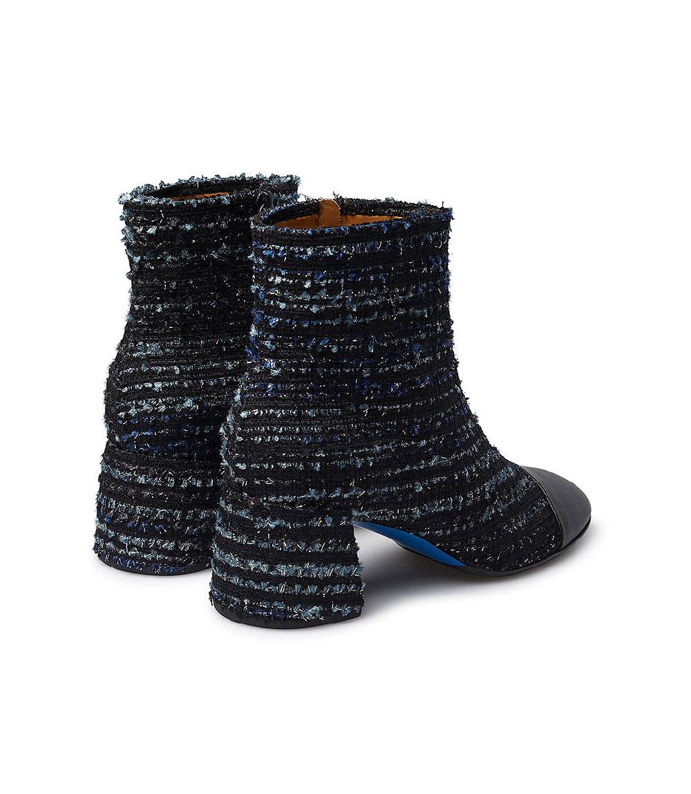 Loriblu Stivaletto in tessuto tweed e nappa blu Novità