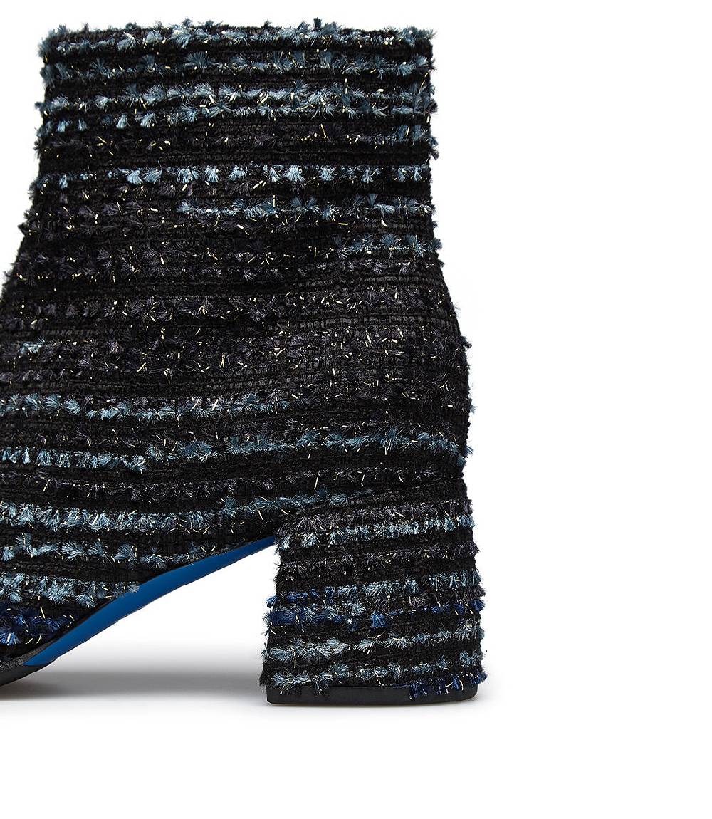 Loriblu Stivaletto in tessuto tweed e nappa blu Novità