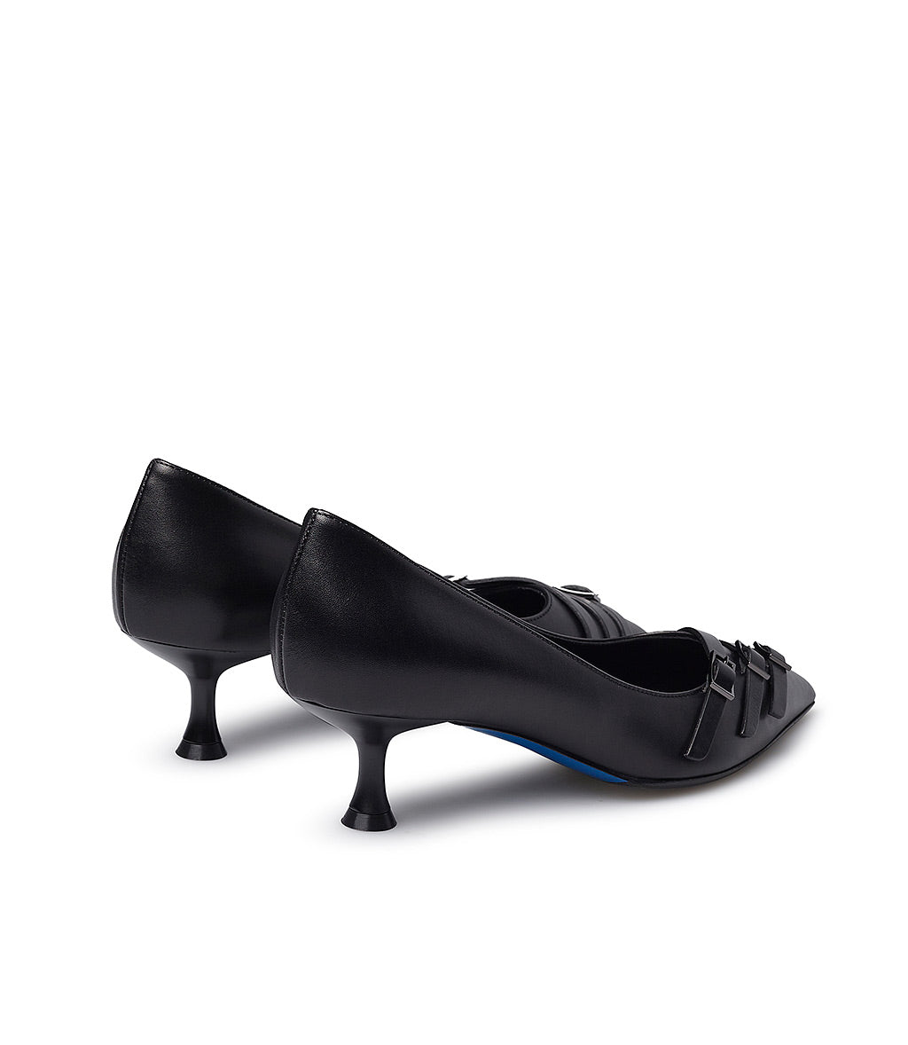 Loriblu Décolleté in nappa nera con cinturini Offerta