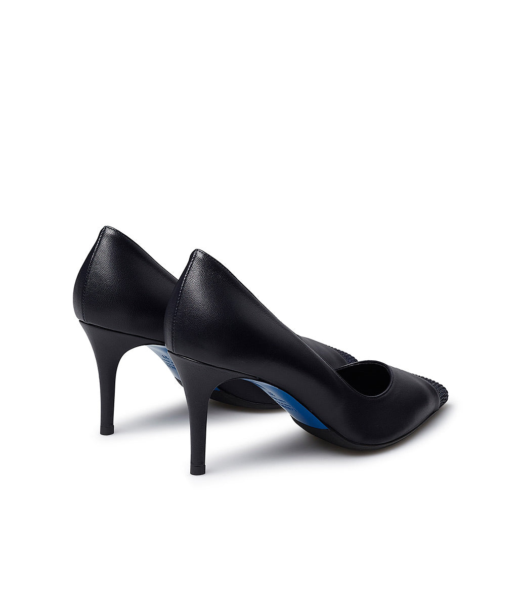 Loriblu Décolleté in nappa blu con cristalli Hotsell