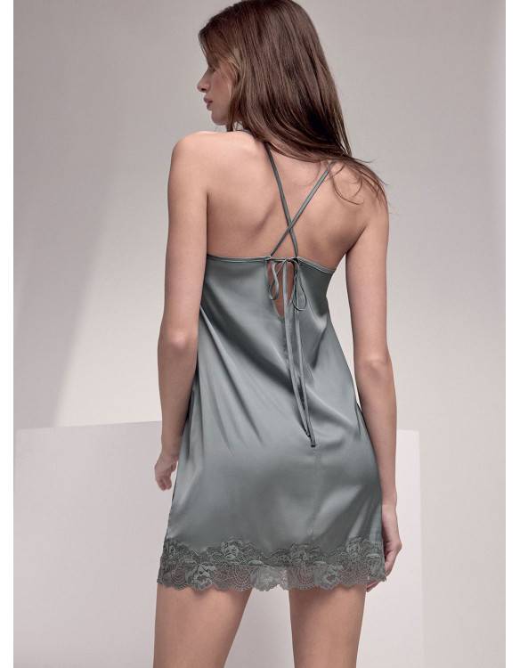 Lormar Camicia da notte spalla stretta - Serie SATÈN Pezzi Unici