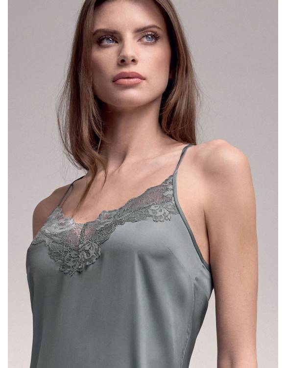 Lormar Camicia da notte spalla stretta - Serie SATÈN Pezzi Unici