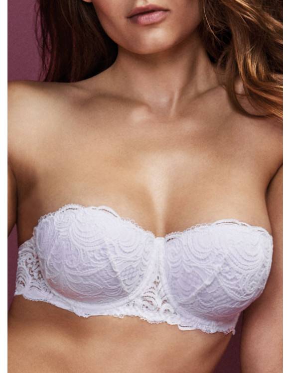 Lormar Reggiseno Fascia imbottita in pizzo leavers - Frizzante Fascia In Saldo