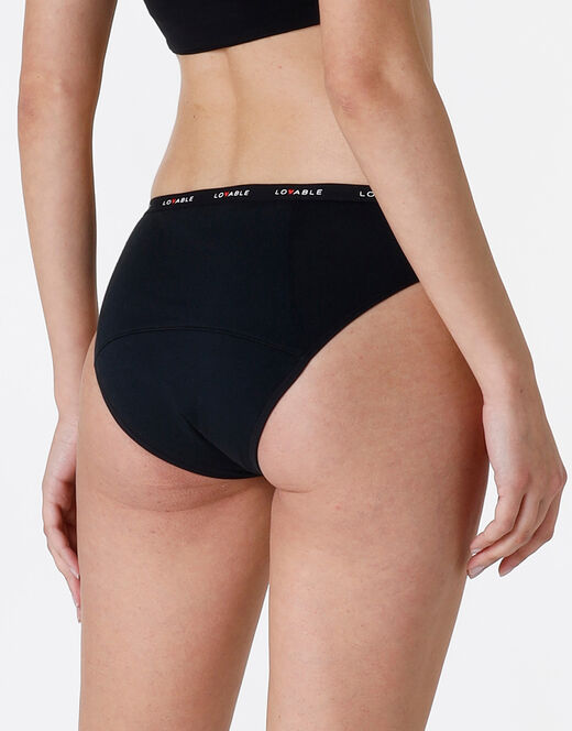 ﻿Lovable NUOVO Slip da ciclo lavabile in cotone biologico certificato, colore nero, per flusso abbondante Affare Del Giorno