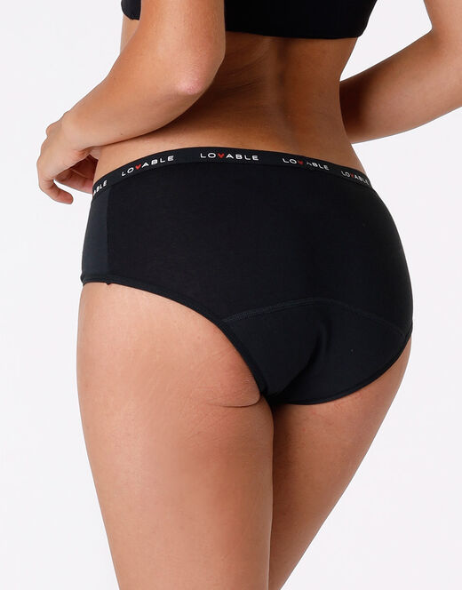 Lovable Culotte da ciclo lavabile flusso abbondante in cotone biologico certificato, nero Convenienza