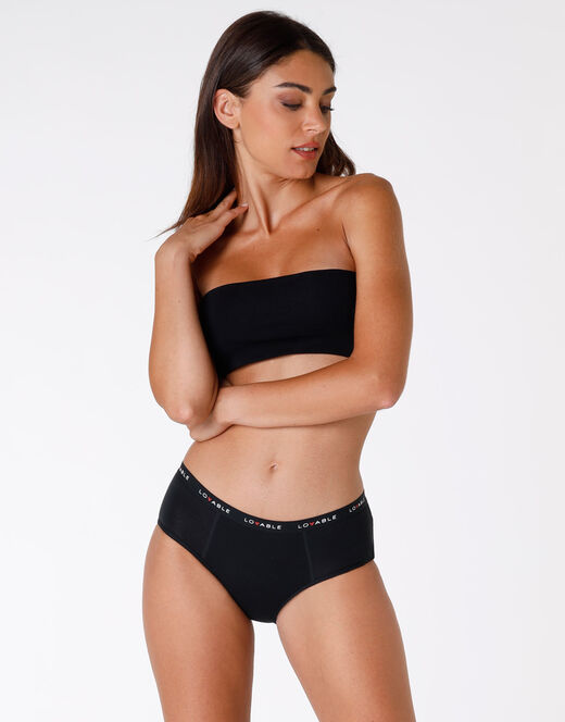 Lovable Culotte da ciclo lavabile flusso abbondante in cotone biologico certificato, nero Convenienza