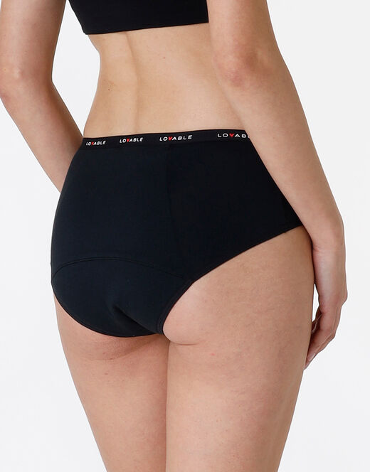 Lovable NUOVA Culotte da ciclo lavabile in cotone biologico certificato, colore nero, flusso abbondante Sconto