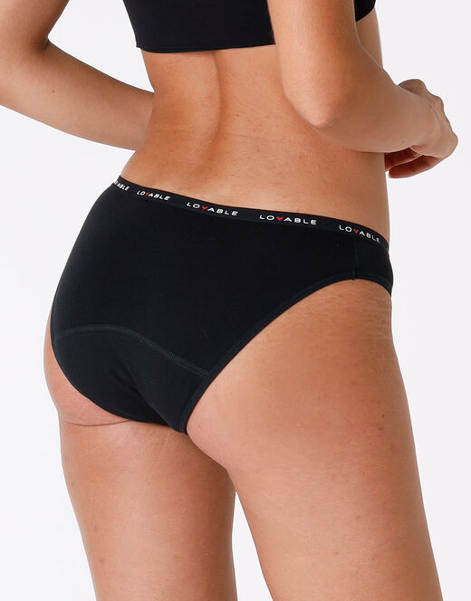 Lovable Slip da ciclo lavabile flusso medio in cotone biologico certificato, nero Outlet