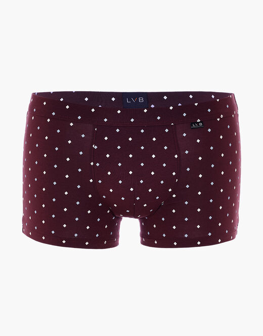 Lovable Boxer Classic Cotton Modal, bordeaux con stampa geometrica Nuova