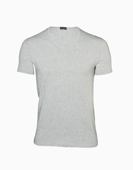 Lovable T-Shirt Cotton Stretch in cotone elasticizzato scollo a V, grigio melange 2025