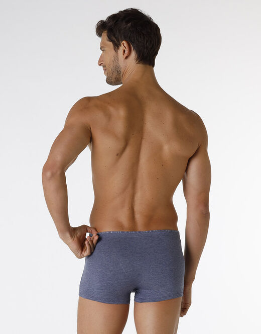 Lovable Boxer Rephined Cotton Modal, blu melange In Linea